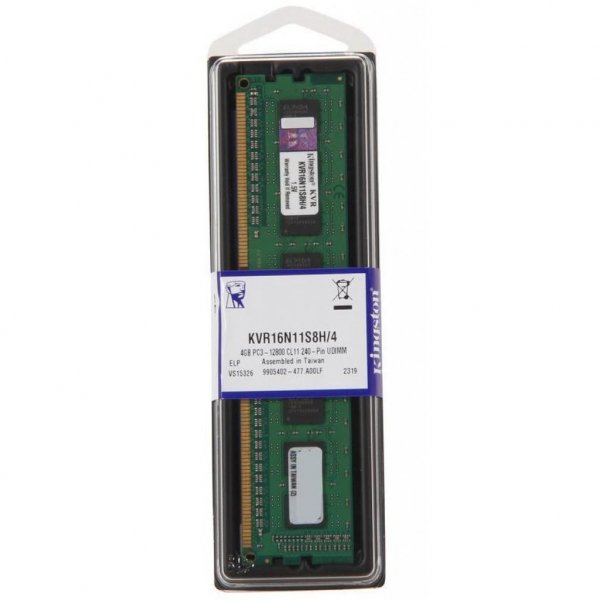 Модуль пам'яті до комп'ютера DDR3 4GB 1600 MHz Kingston (KVR16N11S8H/4)