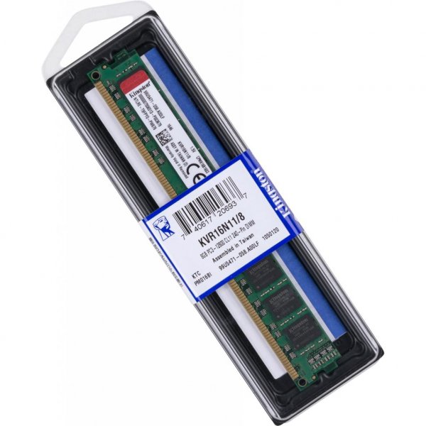 Модуль пам'яті до комп'ютера DDR3 8GB 1600 MHz Kingston (KVR16N11/8 / -SPBK / KVR16N11S8/8)