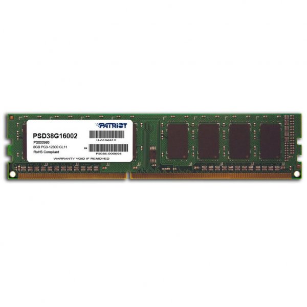 Модуль пам'яті до комп'ютера DDR3 8GB 1600 MHz Patriot (PSD38G16002)