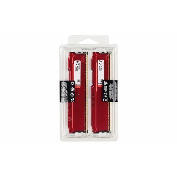 Модуль пам'яті до комп'ютера DDR3 8GB (2x4GB) 1600 MHz Fury Beast Red HyperX (Kingston Fury) (KF316C10BRK2/8)