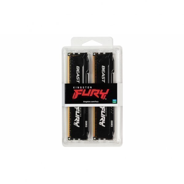 Модуль пам'яті до комп'ютера DDR3 8GB (2x4GB) 1866 MHz Fury Beast Black HyperX (Kingston Fury) (KF318C10BBK2/8)