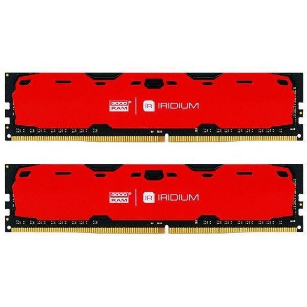 Модуль пам'яті до комп'ютера DDR4 16GB (2x8GB) 2400 MHz Iridium Red GOODRAM (IR-R2400D464L15S/16GDC)