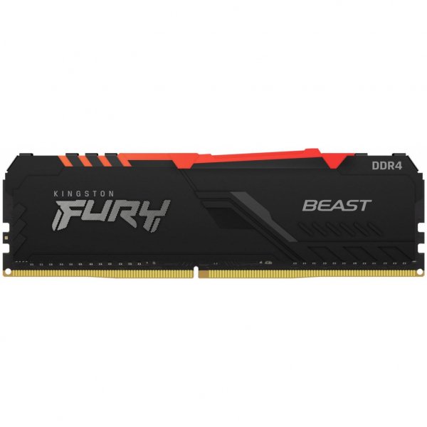 Модуль пам'яті до комп'ютера DDR4 16GB (2x8GB) 2666 MHz Beast RGB Black Kingston Fury (ex.HyperX) (KF426C16BBAK2/16)