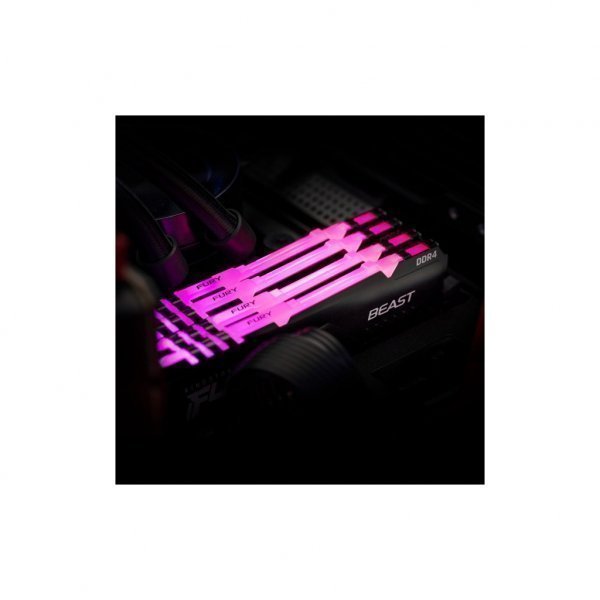 Модуль пам'яті до комп'ютера DDR4 16GB (2x8GB) 2666 MHz Beast RGB Black Kingston Fury (ex.HyperX) (KF426C16BBAK2/16)