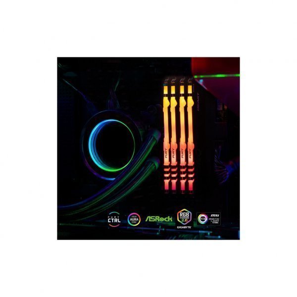 Модуль пам'яті до комп'ютера DDR4 16GB (2x8GB) 2666 MHz Beast RGB Black Kingston Fury (ex.HyperX) (KF426C16BBAK2/16)