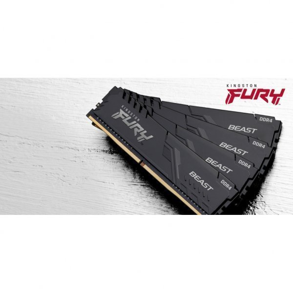 Модуль пам'яті до комп'ютера DDR4 16GB (2x8GB) 3200 MHz Fury Beast Black HyperX (Kingston Fury) (KF432C16BBK2/16)