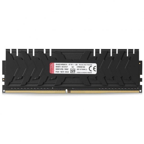 Модуль пам'яті до комп'ютера DDR4 16GB (2x8GB) 3200 MHz HyperX Predator Black Kingston (HX432C16PB3K2/16)