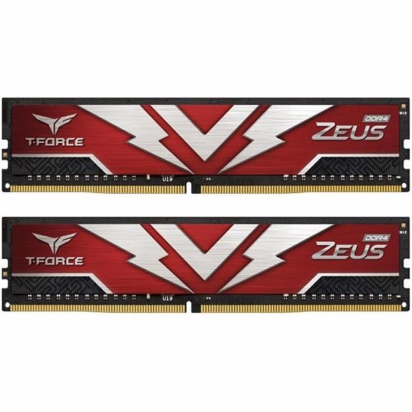 Модуль пам'яті до комп'ютера DDR4 16GB (2x8GB) 3200 MHz T-Force Zeus Red Team (TTZD416G3200HC20DC01)