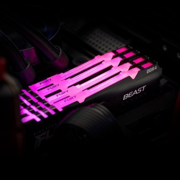 Модуль пам'яті до комп'ютера DDR4 16GB (2x8GB) 3600 MHz Fury Beast RGB HyperX (Kingston Fury) (KF436C17BBAK2/16)