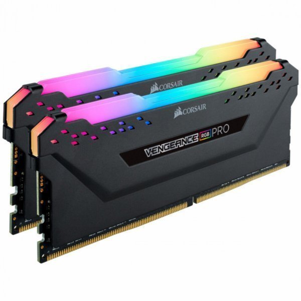 Модуль пам'яті до комп'ютера DDR4 16GB (2x8GB) 3600 MHz Vengeance RGB Pro Black Corsair (CMW16GX4M2D3600C18)