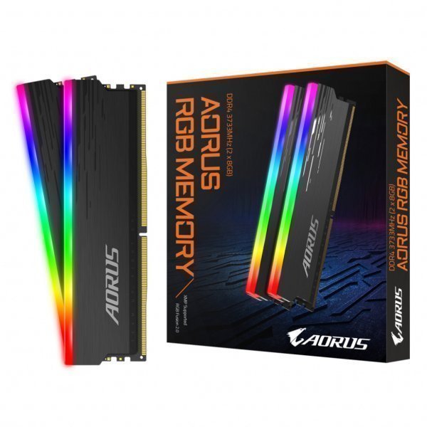 Модуль пам'яті до комп'ютера DDR4 16GB (2x8GB) 3733 MHz AORUS RGB Fusion 2.0 Memory boost Gigabyte (GP-ARS16G37D)