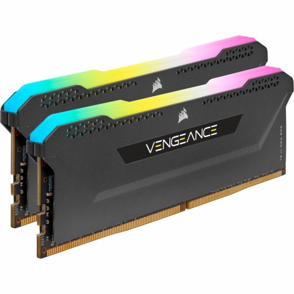 Модуль пам'яті до комп'ютера DDR4 16GB (2x8GGB) 3600 MHz Vengeance RGB Pro SL Black Corsair (CMH16GX4M2D3600C18)
