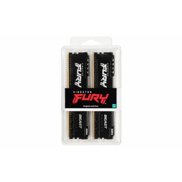 Модуль пам'яті до комп'ютера DDR4 32GB (2x16GB) 3200 MHz Fury Beast Black HyperX (Kingston Fury) (KF432C16BB1K2/32)