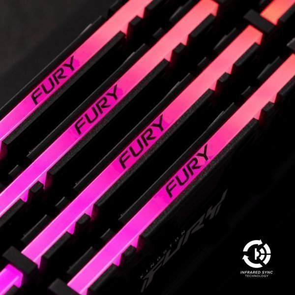 Модуль пам'яті до комп'ютера DDR4 32GB 3600 MHz Fury Renegade RGB HyperX (Kingston Fury) (KF436C16RB1AK2/32)