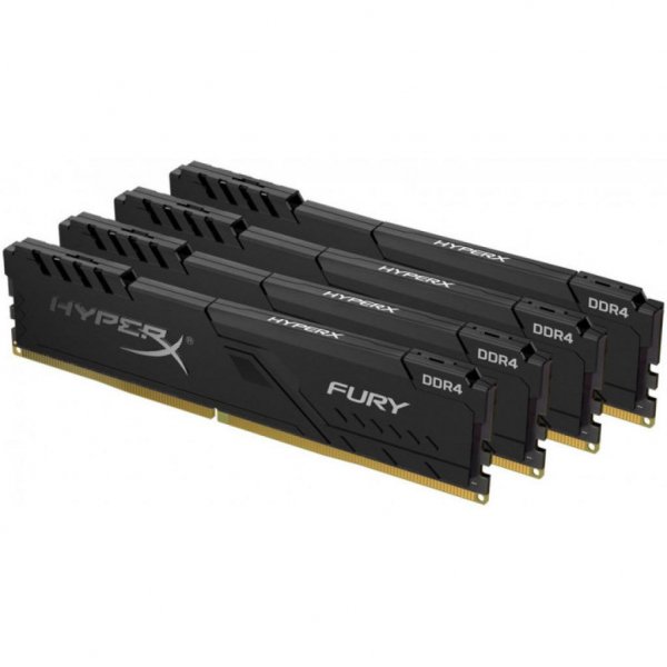 Модуль пам'яті до комп'ютера DDR4 32GB (4x8GB) 2666 MHz HyperX Fury Black Kingston (HX426C16FB3K4/32)