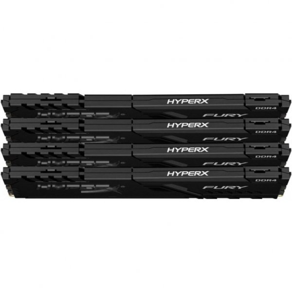 Модуль пам'яті до комп'ютера DDR4 32GB (4x8GB) 2666 MHz HyperX Fury Black Kingston (HX426C16FB3K4/32)