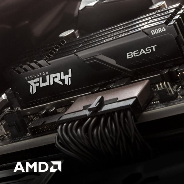 Модуль пам'яті до комп'ютера DDR4 64GB (2x32GB) 2666 MHz Kingston Fury Beast RGB (KF426C16BBK2/64)
