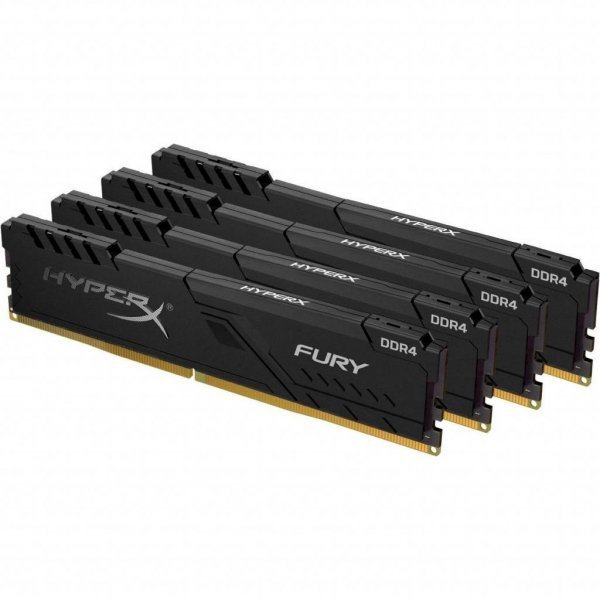Модуль пам'яті до комп'ютера DDR4 64GB (4x16GB) 2400 MHz Fury Black Kingston (HX424C15FB4K4/64)