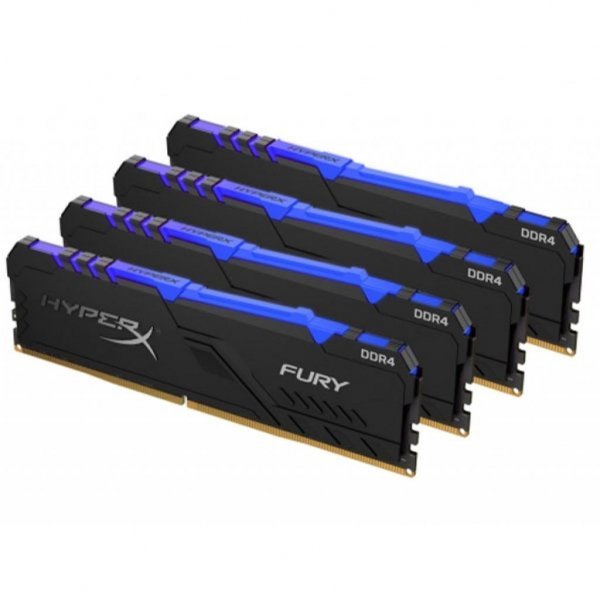 Модуль пам'яті до комп'ютера DDR4 64GB (4x16GB) 2400 MHz HyperX Fury Kingston (HX424C15FB4AK4/64)