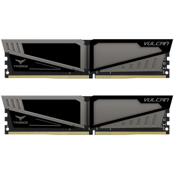 Модуль пам'яті до комп'ютера DDR4 8GB (2x4GB) 2400 MHz T-Force Vulcan Gray Team (TLGD48G2400HC14DC01)