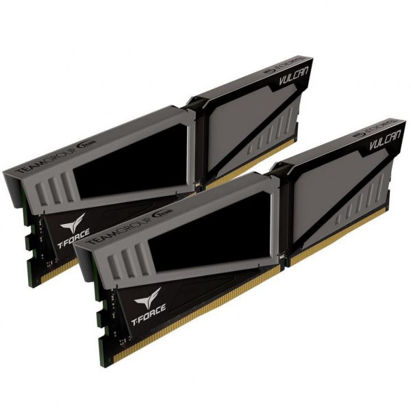 Модуль пам'яті до комп'ютера DDR4 8GB (2x4GB) 2400 MHz T-Force Vulcan Gray Team (TLGD48G2400HC14DC01)