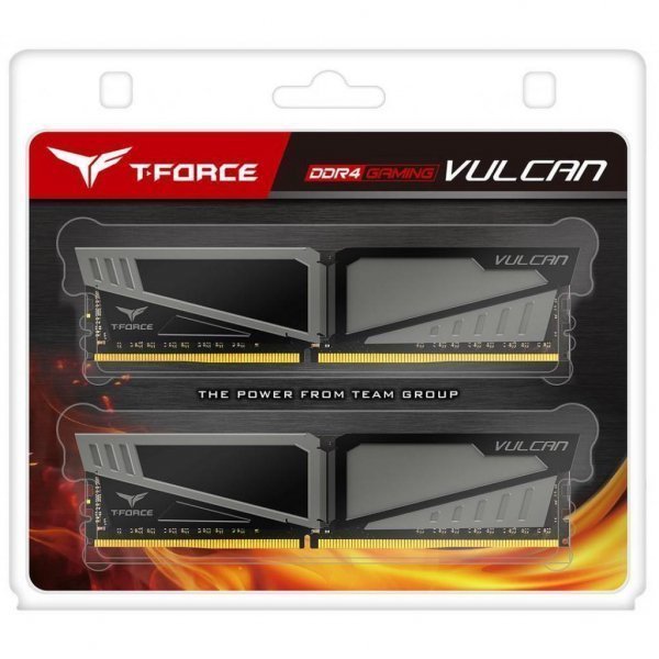 Модуль пам'яті до комп'ютера DDR4 8GB (2x4GB) 2400 MHz T-Force Vulcan Gray Team (TLGD48G2400HC14DC01)