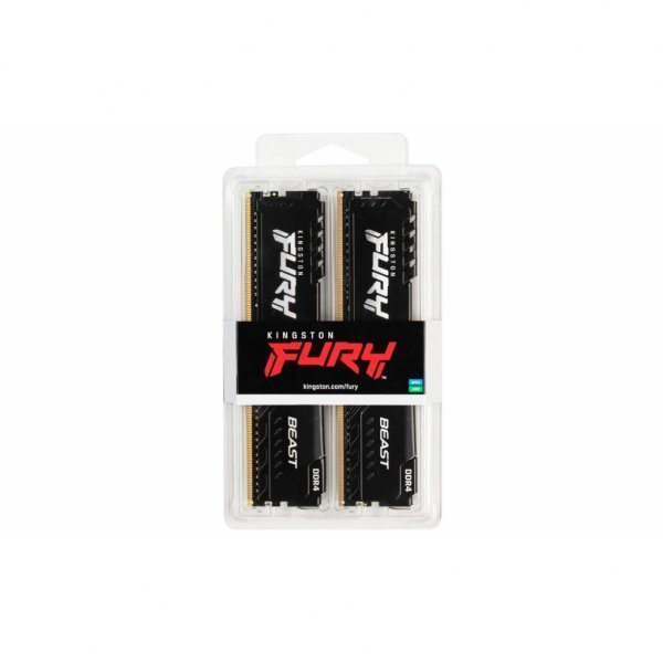 Модуль пам'яті до комп'ютера DDR4 8GB (2x4GB) 2666 MHz Fury Beast Black HyperX (Kingston Fury) (KF426C16BBK2/8)