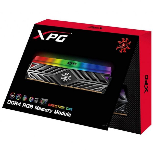 Модуль пам'яті до комп'ютера DDR4 8GB 3200 MHz XPG Spectrix D41 Tungsten Grey ADATA (AX4U320038G16-ST41) Модуль пам'яті до комп'ютера DDR4 8GB 3200 MHz XPG Spectrix D41 Tungsten Grey ADATA (AX4U320038G16-ST41)