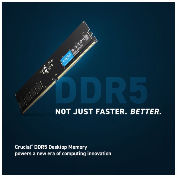 Модуль пам'яті до комп'ютера DDR5 32GB 4800 MHz Micron (CT32G48C40U5)