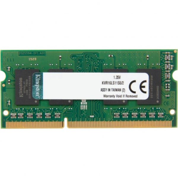 Модуль пам'яті до ноутбука SoDIMM DDR3L 2GB 1600 MHz Kingston (KVR16LS11S6/2)