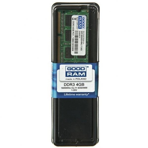 Модуль пам'яті до ноутбука SoDIMM DDR3L 4GB 1600 MHz GOODRAM (GR1600S3V64L11S/4G)