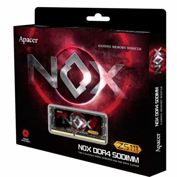 Модуль пам'яті до ноутбука SoDIMM DDR4 16GB 2666 MHz NOX Series Apacer (ES.16G2V.GGE) Модуль пам'яті до ноутбука SoDIMM DDR4 16GB 2666 MHz NOX Series Apacer (ES.16G2V.GGE)