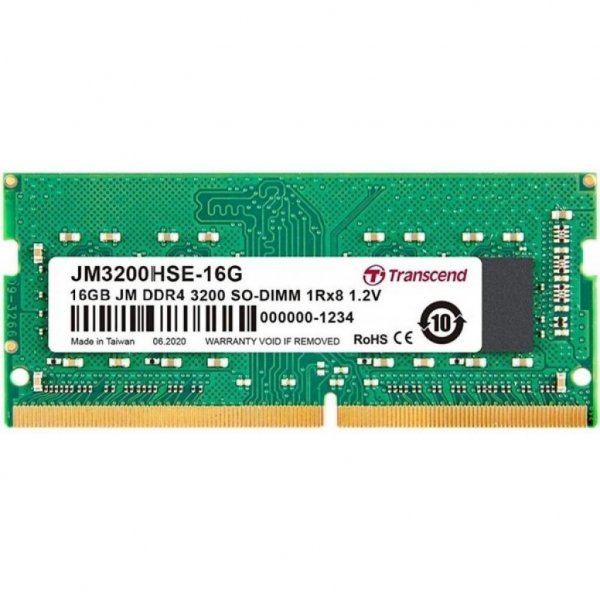 Модуль пам'яті до ноутбука SoDIMM DDR4 16GB 3200 MHz Transcend (JM3200HSE-16G)