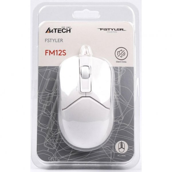 Мишка A4tech FM12S White