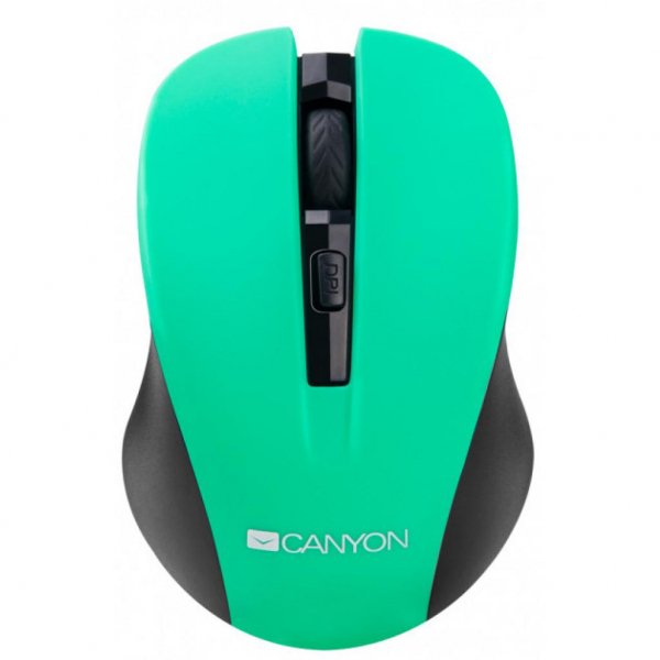 Мишка CANYON CNE-CMSW1GR Wireless Black-Green (CNE-CMSW1GR)