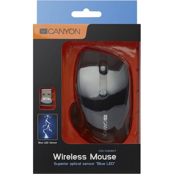 Мишка CANYON CNS-CMSW01B Wireless Black (CNS-CMSW01B)