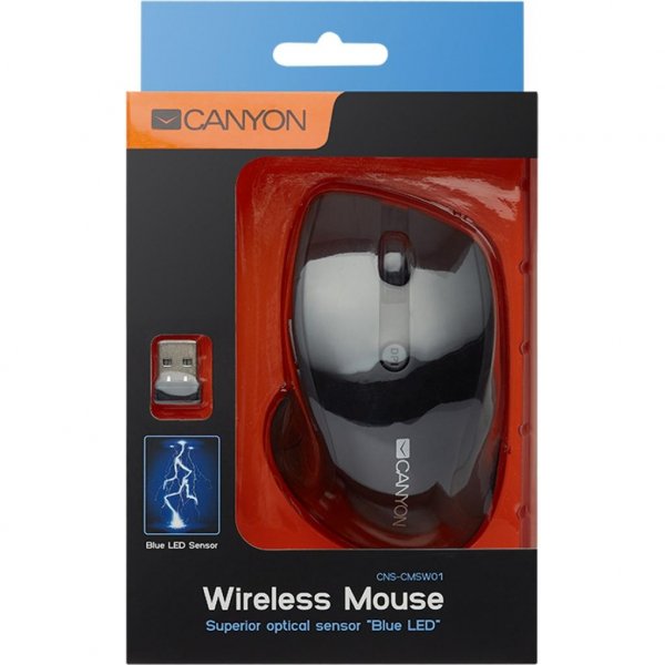 Мишка CANYON CNS-CMSW01BL Wireless Black/Blue (CNS-CMSW01BL)