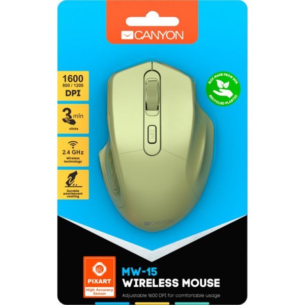 Мишка CANYON MW-15 Wireless Golden (CNE-CMSW15GO) Мишка CANYON MW-15 Wireless Golden (CNE-CMSW15GO)