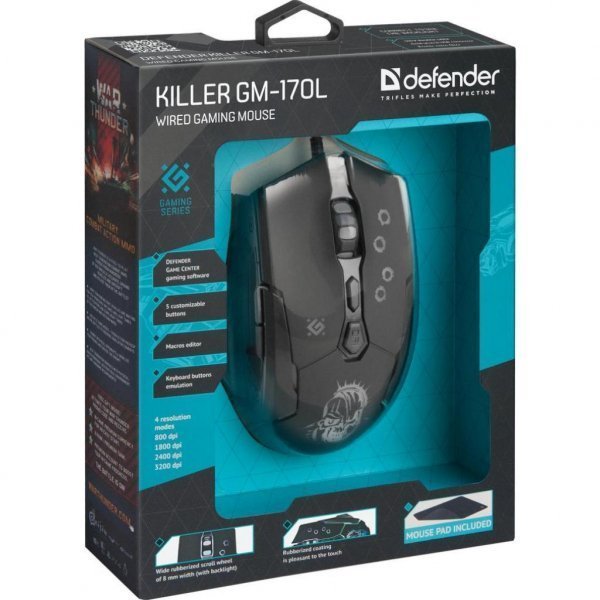 Мишка Defender Killer GM-170L Black (52170)