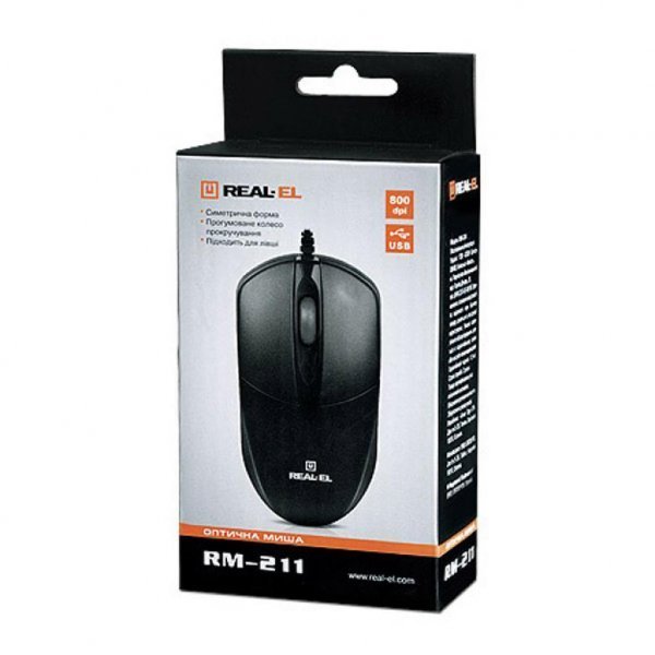 Мишка REAL-EL RM-211, USB, black Мишка REAL-EL RM-211, USB, black