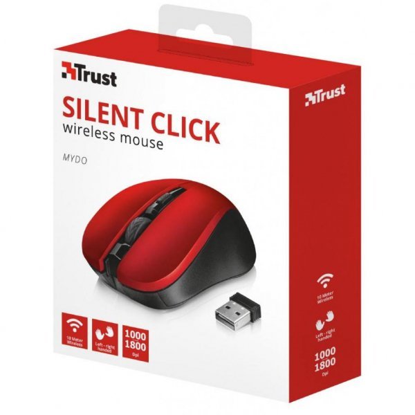 Мишка Trust Mydo Silent wireless mouse red (21871)