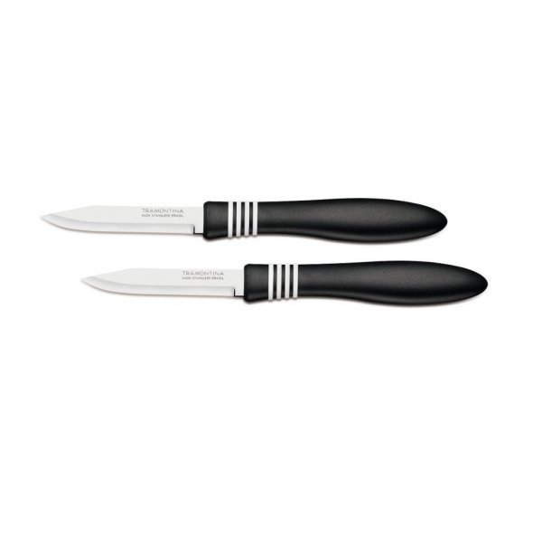 Набір ножів Tramontina COR & COR для овочів 2шт 76 мм Black (23461/203)