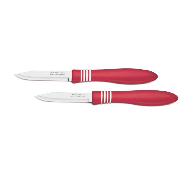 Набір ножів Tramontina COR & COR для овочів 2шт 76 мм Red (23461/273)