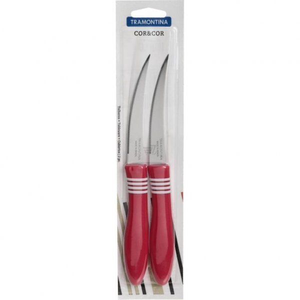 Набір ножів Tramontina COR & COR для томатів 2шт 102 мм Red (23462/274)