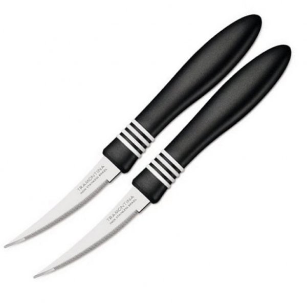 Набір ножів Tramontina COR & COR для томатів 2шт 76 мм Black (23462/203)