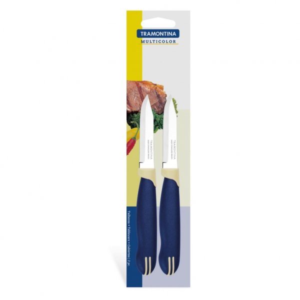 Набір ножів Tramontina Multicolor для овочів 2шт 76 мм Blue (23511/213)