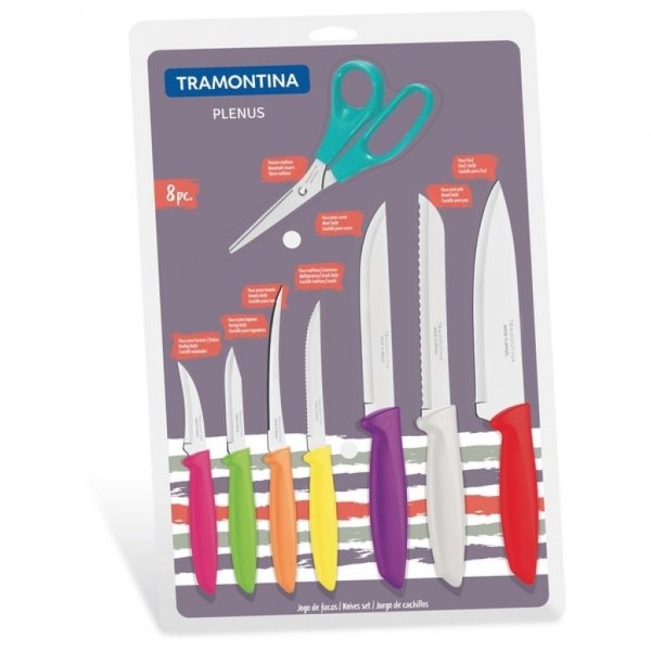 Набір ножів Tramontina Plenus 8 предметів (7 ножів + ножиці) (23498/917)