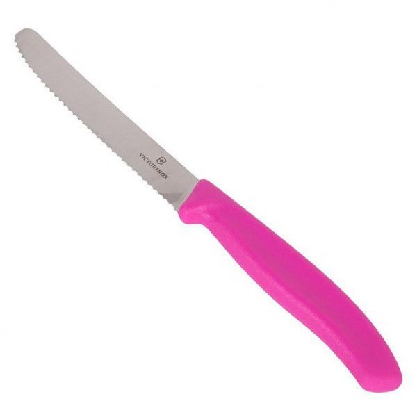 Набір ножів Victorinox SwissClassic 11см, 2шт. в блістері, хвилясте лезо, рожевий (6.7836.L115B)