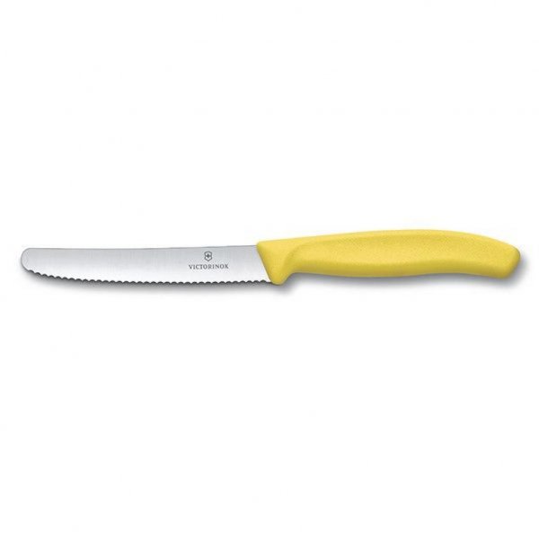 Набір ножів Victorinox SwissClassic 11см, 2шт. в блістері, хвилясте лезо, жовтий (6.7836.L118B)