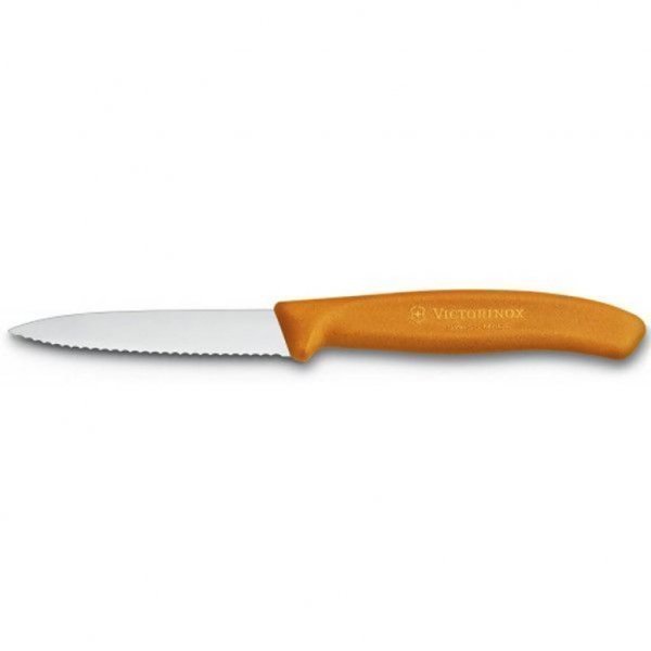 Набір ножів Victorinox SwissClassic, 8см, 2шт. в блістері, хвилясте лезо, помаранчевий. (6.7636.L119B)